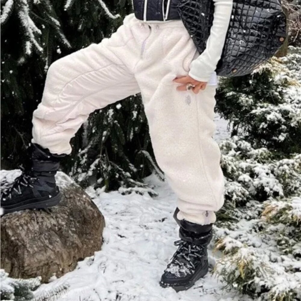 Nwt Fp Movement Sundown Fleece Pants In Ivory